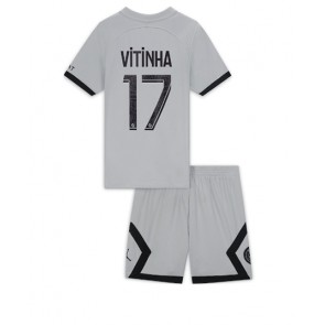 Paris Saint-Germain Vitinha Ferreira #17 kläder Barn 2022-23 Bortatröja Kortärmad (+ korta byxor)